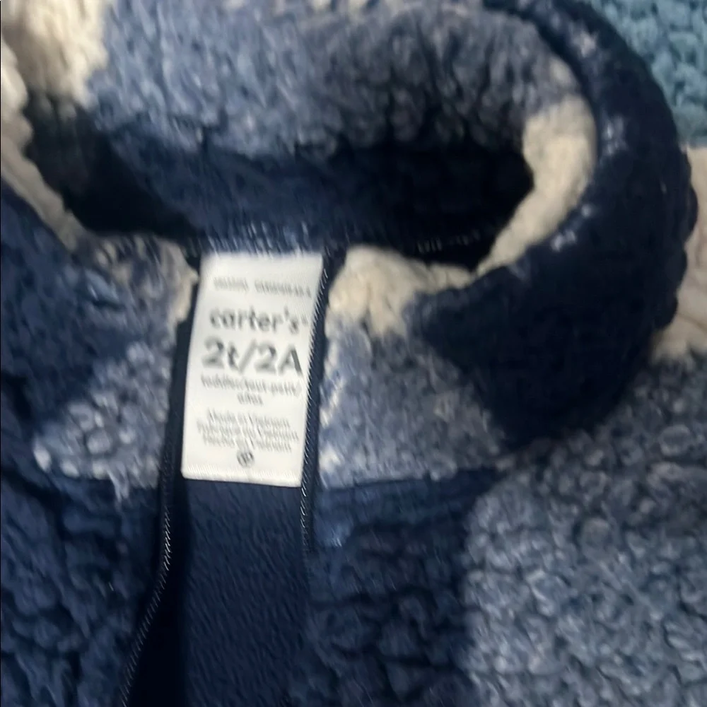Carter's Navy and Cream Fleece Pullover - Picture 2 of 5